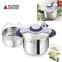 Seb Cocotte Minute - Clipso Minut Perfect - 9L-Silver/Bleu
