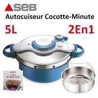 COCOTTE MINUTE SEB CLIPSOMINUT DUO 5L BLEU P4705100 made in france