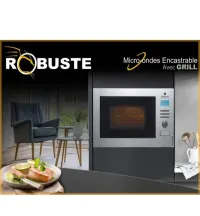  Micro Ondes ROBUSTE 1400W Encastrable MC25 - GRILL 1000W - INOX - 25L