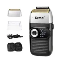 Kemei Rasoir Electrique Rechargeable - 2 Lames / 3 Vitesses - Lcd - Km 2026 - Noir