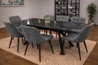 طاولات-table-de-salle-a-manger-m013-en-porcelaine-effet-marbre-noir-بجاية-الجزائر