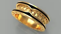 Bvlgari Bague B Zero1 yellow gold Black Ceramic Edge Ring
