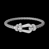 BRACELET FORCE 10 Grand modèle PLAQUÉ or blanc