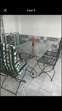Table avec 6 chaises fer forgé 