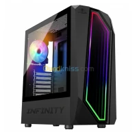 Boitier Spirit of Gamer 8201WT Infinity Artic Moyen Tour - rétroéclairage ARGB Noir - Blanc 