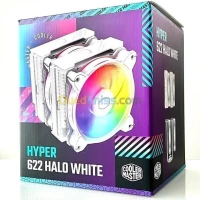 COOLER MASTER HYPER 622 HALO WHITE- INTEL & AMD - LED ARGB - ALUMINIUM - 3 BROCHES - 2 FAN 120MM