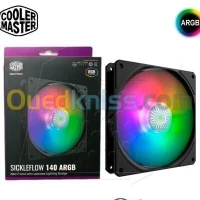 COOLER MASTER SICKEFLOW 140 ARGB - VENTILATEURS DE BOÎTIER 140 mm ARGB - 4 PINS 12 V -67 CFM -BLACK 