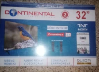 TV continental 32 pouces, démo intégré , support mural, 2 télécommandes, Qled, frameless A+