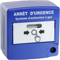 Déclencheur manuel d'arrêt d'urgence double action bleu - double contact
