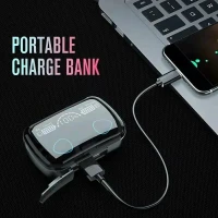 سماعات لاسلكية بتقنية البلوتوث + بطارية باوربانك (Powerbank+Airpods)