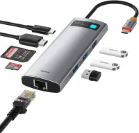 Baseus Hub 8in1 USB-C Docking Station, 4K/60Hz HDMI (WKWG080113)