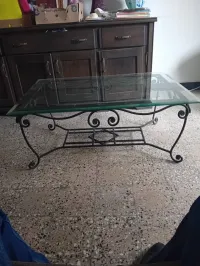 Table basse de salon en fer forgé 
