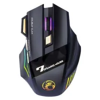 Souris sans fil Gamer Rechargeable, Ergonomique 3 Niveaux DPI Réglable Souris avec 7 Bouton, RGB 