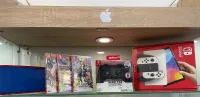 Pack Nintendo Switch OLED + Manette + 3 Jeux + Pochette (Rouge et Bleu)