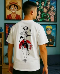 tshirt anime oversize blanc تيشرت إنمي اوفرسايز ابيض 