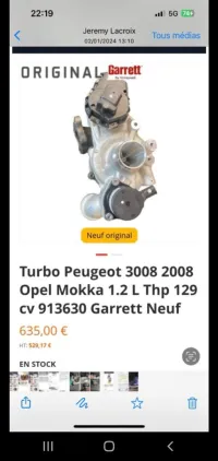 Turbo Peugeot 3008 2008 