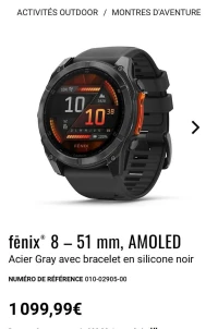 Garmin Fenix 8 Amoled saphir 51mm