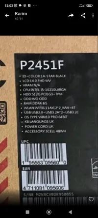 ASUS P2451F INTEL I5 NEUF
