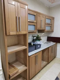 Cuisine équipée hêtre mdf bois rouge