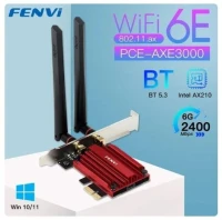 FENVI Wi-Fi 6E AX210  Tri-bande 2.4G/5G/6Ghz Sans Fil PCI-E Adaptateur Compatible Bluetooth 5.3 