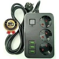 MULTIPRISE SMART POWER RALLONGE 3 Portes Ac + 3 USB CHARGEUR 3.1A 1.8 Mètre -