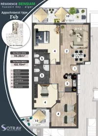 Vente Appartement F4 Alger Hussein dey