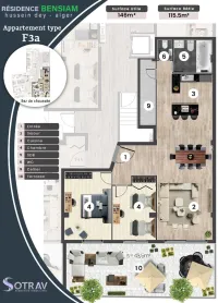 Vente Appartement F3 Alger Hussein dey