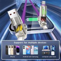 Câble de charge multifonction 4 en 1 USB et Lightning 240W  كابل شحن متعدد الرؤوس thumbnail 3
