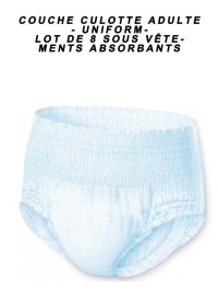Couche culotte adulte - UNIFORM- Lot de 8 sous vêtements absorbants