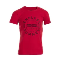 T-SHIRT HOMME DEPART ROUGE 100% COTON PRINT