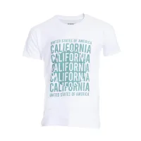 T-SHIRT HOMME DEPART BLANC 100% COTON PRINT