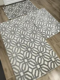 Tapis 3 pièces ( blanc et blanc )