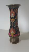 antiquites-collections-vase-moyen-en-laiton-cisele-et-peint-motif-floral-staoueli-alger-algerie