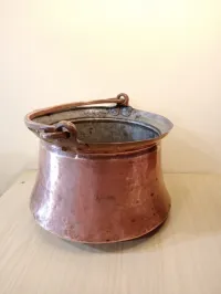 Ancien Chaudron En Cuivre rouge 