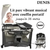 Lit parc vibrant musical avec couffin portatif 5 en 1 | Denis