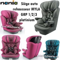 Siège auto rehausseur Myla Grp 1/2/3 Platinium  Nania
