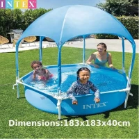 Piscine à cadre avec auvent 183x 38cm |Intex