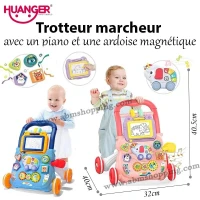 Trotteur pour bébé avec un piano et une ardoise magnétique jouet éducatif (F) 