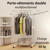 Porte-vêtements double multifonctionnel