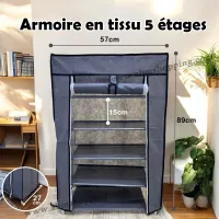 Armoire en tissu 5 étages 89x27x57cm