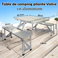Table de camping pliante Valise en aluminium avec 4 chaises