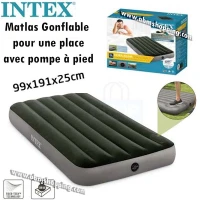Matelas Gonflable Une Place et demi avec Pompe integrée 191x99x25 cm_ Intex
