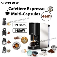 Cafetière Expresso Multi-Capsules 4En1 1450W 19 Bar | SILVERCREST