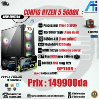 CONFIG PC GAMING RYZEN 5 5600X AVEC RTX 3060 12GB MSI VENTUS 2X NEW