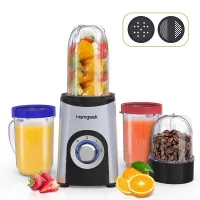Homgeek Mini Blender BL335 Mixeur Multifonction avec 4 Bouteilles 350W