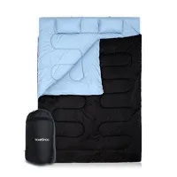 TOMSHOO Sac de Couchage 2 Places 86 " * 60 " Duvet Double Détachable avec 2 Oreillers