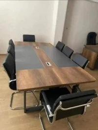 Table de réunion PIED METALIQUE 200m/240m/280m/320m double plateaux  