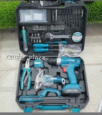 caisse total original 128 PCS + visseuse 12v 