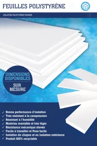 Feuilles Polysterene isolation au Polysterene expansé 
