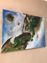 Cadre tableau en toile 100% coton peinture acrylique 
